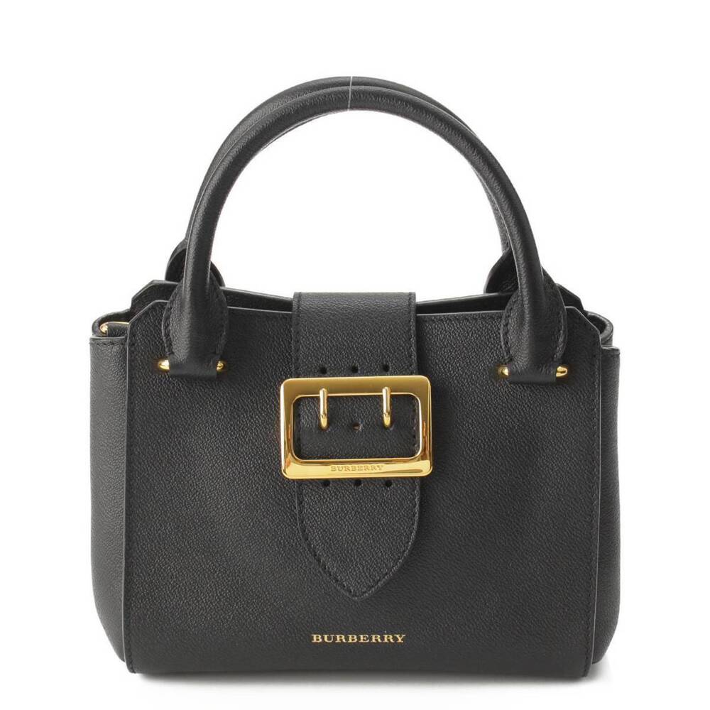 BurberryBurberry Buckle Bag Strap Leather Handbag Black